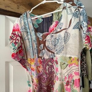 Vintage Johnny Was silk dress L